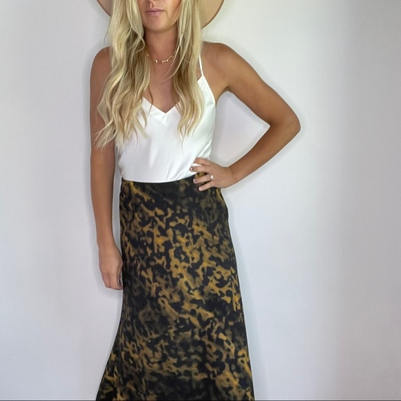 Lafayette 148 Black and Brown Animal Print Midi Dress - Picture 7 of 11